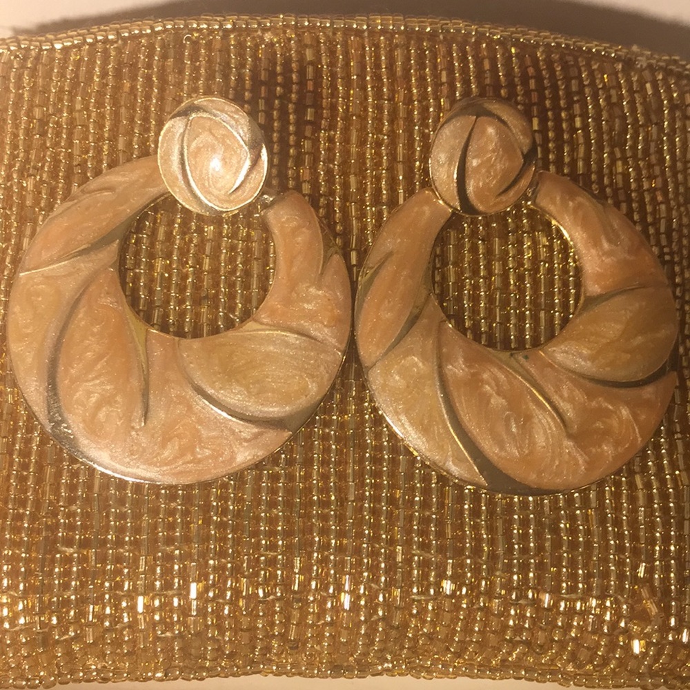 Retro round big earrings
